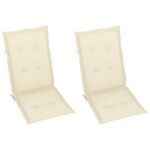 vidaXL Chaises inclinables de jardin lot de 2 et coussins Bois acacia