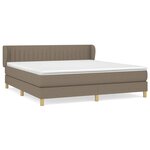 vidaXL Sommier à lattes de lit avec matelas Taupe 160x200 cm Tissu