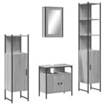 vidaXL Ensemble de meubles de salle de bain 4 Pièces Sonoma gris
