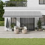 vidaXL Auvent manuel rétractable anthracite et blanc 600x350 cm