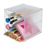 Système Modulable Cube Séparation en X 4 compartiments 15,2 cm Transparent DEFLECTO