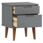 vidaXL Table de chevet MOLDE Gris 40x35x48 cm Bois de pin massif
