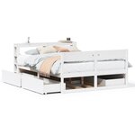 vidaXL Cadre de lit sans matelas blanc 160x200 cm bois de pin massif