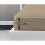 Drap Housse 100  coton 140 x 190 x 30 cm beige