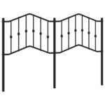 vidaXL Tête de lit métal noir 135 cm