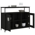 vidaXL Buffet noir 100x35x80 cm bois d'ingénierie