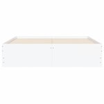 vidaXL Cadre de lit avec tiroirs blanc 135x190 cm bois d'ingénierie