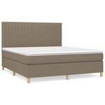 vidaXL Sommier à lattes de lit avec matelas Taupe 160x200 cm Tissu