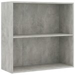 vidaXL Bibliothèque à 2 niveaux Gris béton 80x30x76 5 cm Aggloméré