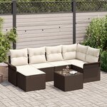 vidaXL Ensemble de 6 Canapés de Jardin avec Coussins Gris en Rattan Poly