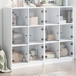 vidaXL Bibliothèque avec portes blanc 136x37x109 cm bois d'ingénierie
