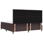 vidaXL Lit à ressorts avec matelas et banc brun foncé 200x200 cm tissu