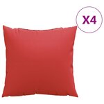 vidaXL Coussins de canapé lot de 4 rouge 50x50 cm tissu
