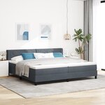 Lit Box Spring vidaXL avec Matelas Gris Foncé 200x200 cm Velours