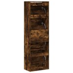 vidaXL Armoire à chaussures 4 tiroirs rabattables chêne fumé