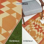 Tapis extérieur terrasse réversible - Tapis de jardin imperméable et résistant UV - Anya - Orange - 75x200 cm - HOMESCAPES