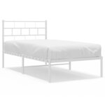 vidaXL Cadre de lit métal sans matelas et tête de lit blanc 100x200 cm