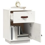 vidaXL Table de chevet Blanc 40x34x55 cm Bois de pin solide