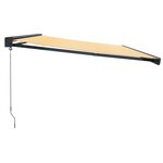 vidaXL Auvent rétractable jaune et blanc 5x3 m tissu et aluminium