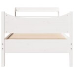 vidaXL Cadre de lit avec tête de lit blanc 75x190cm bois de pin massif