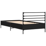 vidaXL Cadre de lit noir 75x190 cm bois d'ingénierie et métal
