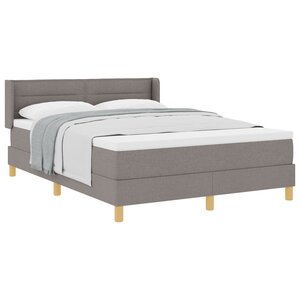 vidaXL Lit à ressort avec matelas taupe 160x200 cm en tissu