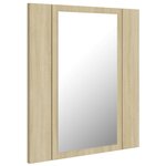 vidaXL Armoire à miroir LED de bain Chêne sonoma 40x12x45 cm Acrylique