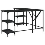 Bureau table poste de travail meuble d'ordinateur informatique étude 139 x 139 x 75 cm bois d'ingénierie noir 02_0023902