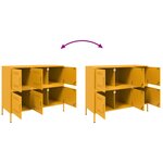 vidaXL Buffet jaune moutarde 100 5x39x79 cm acier laminé à froid