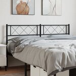 vidaXL Tête de lit métal noir 140 cm