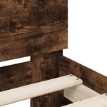vidaXL Cadre de lit tête de lit chêne fumé 90x190 cm bois ingénierie