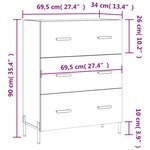 vidaXL Buffet gris béton 69 5x34x90 cm bois d'ingénierie