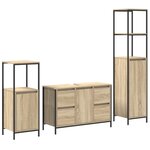 vidaXL Ensemble de meubles de salle de bain 3 pièces en chêne Sonoma