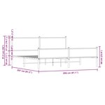 vidaXL Cadre de lit en métal sans matelas chêne fumé 200x200 cm