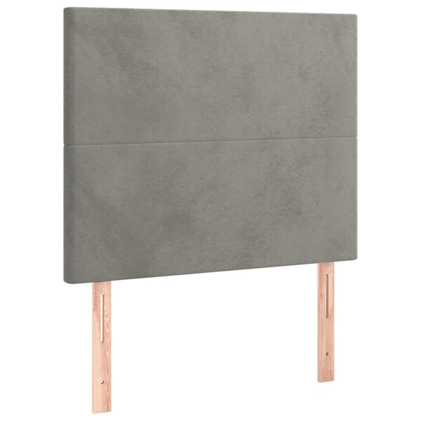 vidaXL Têtes de lit 2 Pièces Gris clair 80x5x78/88 cm Velours