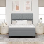 vidaXL Lit à ressorts avec matelas & LED gris clair 160x200 cm en tissu