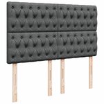 vidaXL Sommier à lattes de lit avec matelas Gris foncé 160x200cm Tissu