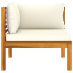 Salon de jardin meuble d'extérieur ensemble de mobilier 7 pièces avec coussin crème bois d'acacia solide 02_0017058