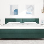 tête de lit LED vidaXL capitonnée boutons vert foncé 90 cm en velours