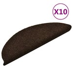 vidaXL Tapis autoadhésifs de marches 10Pièces Marron 56x17x3cm Aiguilleté