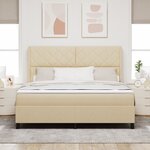 lit à ressorts vidaXL avec matelas et LED Crème 180x200 cm en tissu