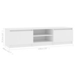 vidaXL Meuble TV Blanc 140x40x35 5 cm Bois d'ingénierie