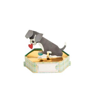 Carte pop up 3d - chiot - draeger paris