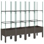 vidaXL Jardinière avec treillis marron 160x40x142 5 cm PP