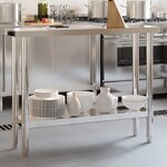 vidaXL Table de travail de cuisine 110x30x85 cm acier inoxydable