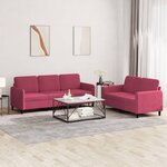 vidaXL Ensemble de canapés 2 Pièces rouge bordeaux velours