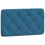 vidaXL Coussin de tête de lit bleu 90 cm velours