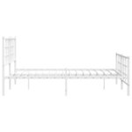 vidaXL Cadre de lit métal sans matelas et pied de lit blanc 140x190 cm