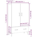 vidaXL Buffet haut blanc brillant 69 5x31x115 cm bois d'ingénierie