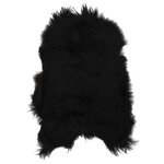 vidaXL Housse de chaise en peau de mouton islandaise Noir 70x110 cm